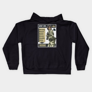 Anime Army Girl 2b Kids Hoodie